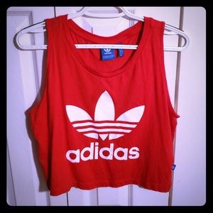 Adidas Crop Tank Top (Red)